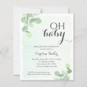 Papier Eucalyptus Budget OH Baby shower Invitation (Devant)