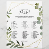 Papier Eucalyptus Ce qui est dans votre jeu de Fête des m (Devant)