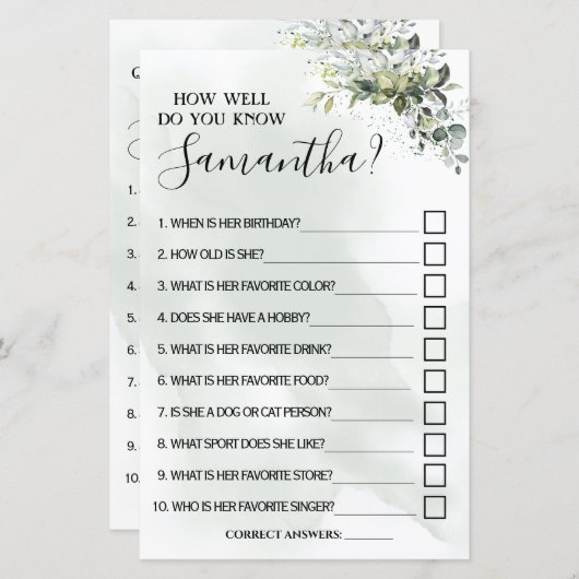 Papier Eucalyptus Connaissez-vous bien le jeu bilingue (Devant / Derrière)