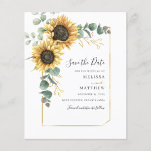 Papier Eucalyptus De Tournesol Floral Économisez La Date