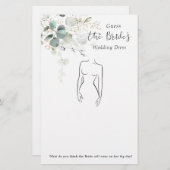 Papier Eucalyptus Devine Le Jeu De Fête des mariées Robe (Devant / Derrière)