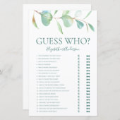 Papier Eucalyptus Devine Qui Fête des mariées Jeu (Devant / Derrière)