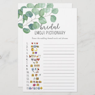 Papier Eucalyptus - douche nuptiale émoticône jeu