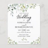 Papier Eucalyptus Élégant Faire-part de mariage budgétair (Devant)