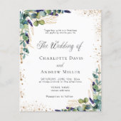 Papier Eucalyptus faire-part de mariage à petit budget (Devant)