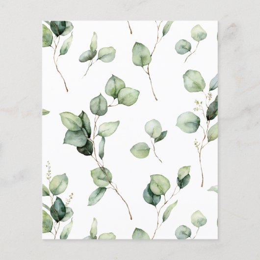 Papier Eucalyptus Faire-part de mariage Budget Vert (Dos)
