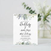 Papier Eucalyptus Faire-part de mariage Budget Vert (Debout devant)