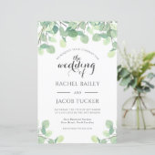 Papier Eucalyptus Faire-part de mariage Budget Vert (Debout devant)