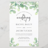 Papier Eucalyptus Faire-part de mariage Budget Vert (Devant)