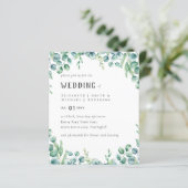 Papier Eucalyptus Faire-part de mariage Budget Vert Feuil (Debout devant)