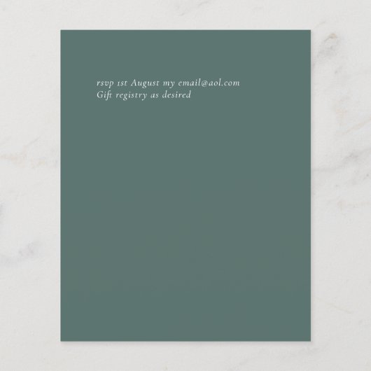 Papier Eucalyptus Faire-part de mariage Budget Vert Feuil (Dos)