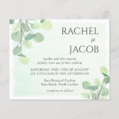 Papier Eucalyptus Faire-part de mariage d'aquarelle (Devant)