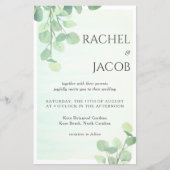 Papier Eucalyptus Faire-part de mariage d'aquarelle (Devant)