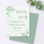 Papier Eucalyptus Faire-part de mariage d'aquarelle<br><div class="desc">Ce design mariage abordable présente de jolies branches d'eucalyptus aquarellées sur un arrière - plan vert aquarellisé. Cliquez sur le bouton personnaliser pour plus de flexibilité dans la modification du texte. Des variantes de cette conception, différents types de papier, ainsi que des produits de coordination sont disponibles dans notre boutique,...</div>