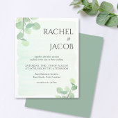 Papier Eucalyptus Faire-part de mariage d'aquarelle