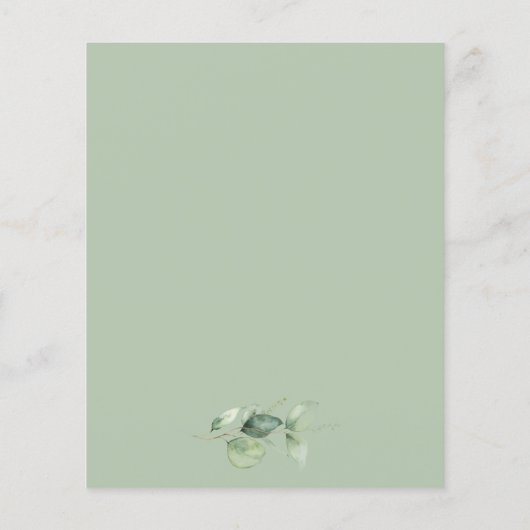 Papier Eucalyptus Faire-part de mariage de feuillage (Dos)
