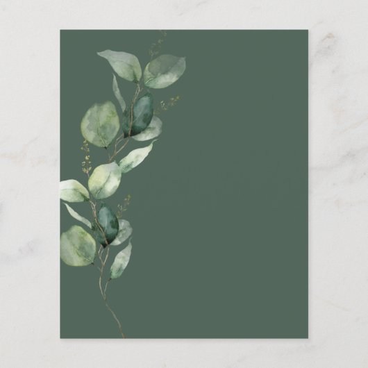 Papier Eucalyptus Faire-part de mariage de script de verd (Dos)
