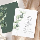 Papier Eucalyptus Faire-part de mariage de script de verd