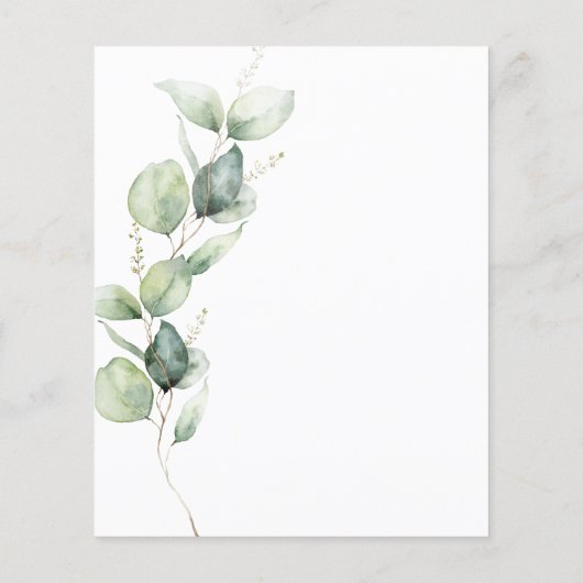 Papier Eucalyptus Faire-part de mariage de script de verd (Dos)