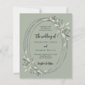 Papier Eucalyptus faire-part de mariage verte (Devant)