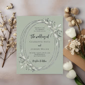 Papier Eucalyptus faire-part de mariage verte