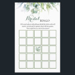 Papier Eucalyptus Fête des mariées Jeu de Bingo<br><div class="desc">Végétation d'hiver aquarelle menthe vert eucalyptus nuptiale jeu de bingo</div>