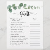 Papier Eucalyptus Fête des mariées Trouvez le jeu d'invit (Devant)