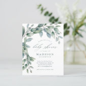Papier Eucalyptus Genre Nuetral Baby Shower Invitations (Debout devant)
