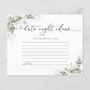 Papier Eucalyptus Gold Fête des mariées Date Nuit Idées