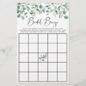 Papier Eucalyptus Green Bridal Bingo Shower Jeu (Devant)