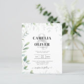 Papier Eucalyptus Green Faire-part de mariage du budget o (Debout devant)