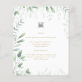 Papier Eucalyptus Green Faire-part de mariage du budget o (Dos)