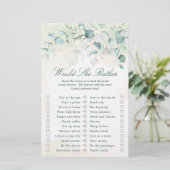 Papier Eucalyptus Green Fête des mariées Jeu (Debout devant)