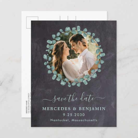 Papier Eucalyptus Green QR Code Mariage Enregistrer La Da (Devant / Derrière)