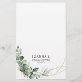 Papier Eucalyptus Greenery Jeu de Fête des mariées géomét (Dos)