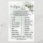 Papier Eucalyptus I Spy mariage réception jeu bilingue (Dos)