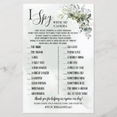 Papier Eucalyptus I Spy mariage réception jeu bilingue (Devant)