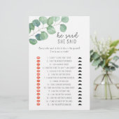 Papier Eucalyptus - Il a dit qu'elle a dit jeu de douche  (Debout devant)