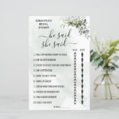 Papier Eucalyptus Il dit qu'elle dit douche jeu bilingue (Debout devant)