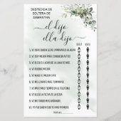 Papier Eucalyptus Il dit qu'elle dit douche jeu bilingue (Dos)