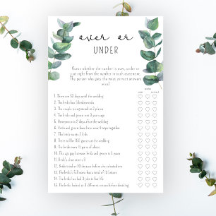 Papier Eucalyptus - Jeu de baby shower : Plus ou Moins