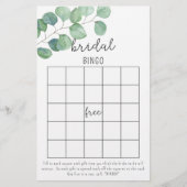 Papier Eucalyptus - jeu de bingo de douche nuptiale (Devant)