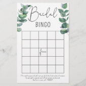 Papier Eucalyptus - jeu de bingo de douche nuptiale (Devant)