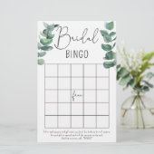 Papier Eucalyptus - jeu de bingo de douche nuptiale (Debout devant)