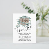 Papier Eucalyptus Mariage - Aquarelle Verdure Monogramme (Debout devant)