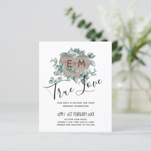 Papier Eucalyptus Mariage - Aquarelle Verdure Monogramme (Debout devant)