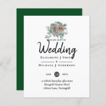 Eucalyptus Mariage - Aquarelle Verdure Monogramme
