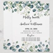 Papier Eucalyptus mariage mariage vert Invite (Devant / Derrière)