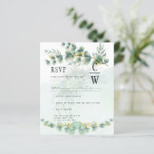 Papier Eucalyptus Mariage RSVP Qr Code Vert moderne (Debout devant)