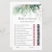 Papier Eucalyptus mariée ou jeu de Fête des mariées de ch (Devant / Derrière)